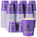 Halloween Paper Cups Bulk - 100 Pcs Pick Your Poison Skull Design for Parties