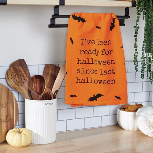 Halloween Bat Kitchen Towel - 100% Cotton Rustic Decor, 28x28 Inches