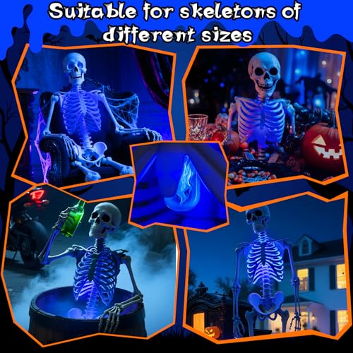 Blue Halloween Skeleton Lighting Kit with 4 Modes - 19.7FT Flame LED Bulb