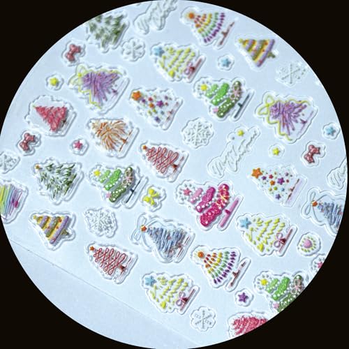 Halloween Nail Stickers & 3D Christmas Tree Nail Art Decals - Mix
