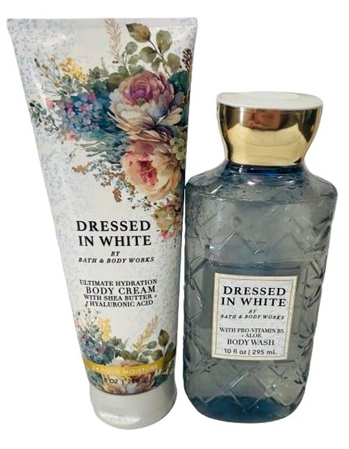 Bath & Body Works Ultimate Hydration Body Cream & Gel Wash Set - Dressed in White, 2 Pieces