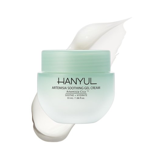 Hanyul Artemisia Soothing Gel Cream Moisturizer with Centella Asiatica and Niacinamide | Calming Water Cream | Cooling, Hydrating, Suitable for Sensitive & Acne-Prone Skin, 1.86 fl. oz.