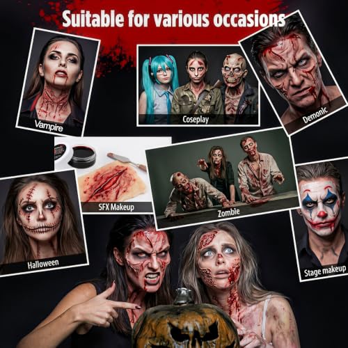 SFX Makeup Kit with Scar Wax Fake Blood & Tools - Pack 1