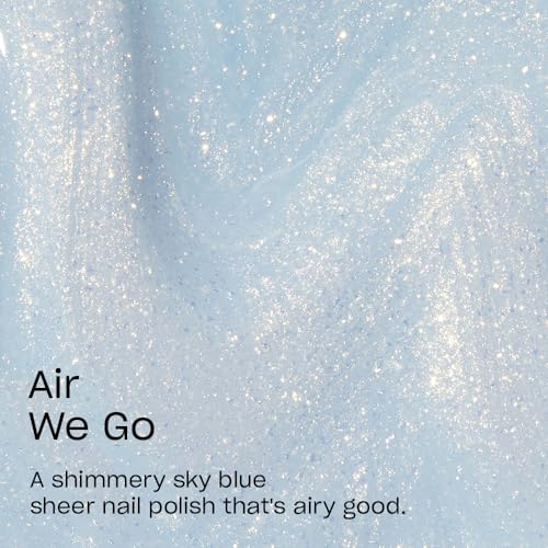 OPI Air We Go Nail Lacquer - Sheer Pastel Sky Blue Shimmer, Long Lasting