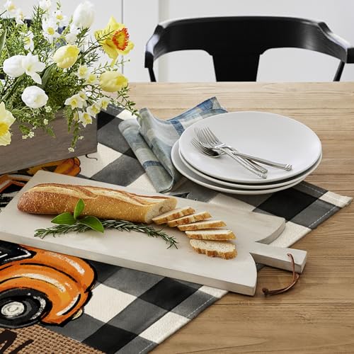 Ghost Truck Halloween Placemats - 24x36 Inch Rectangular Table Mats for Kitchen & Dining, Black & Beige
