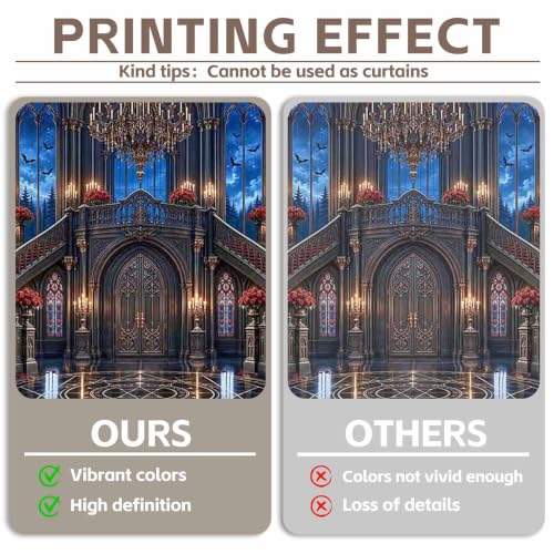 7x5ft Halloween Gothic Castle Backdrop Vampire Medieval Banner for Parties