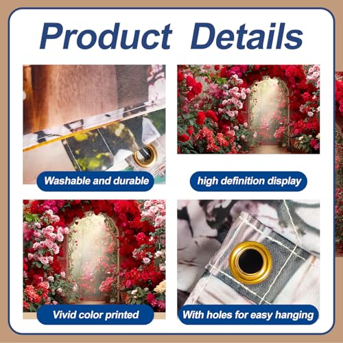 16x7ft Pink White Floral Garage Door Banner - Blossom Tunnel Backdrop - Variation 177