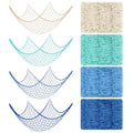 8 Pack Fish Net Decorations for Party, 39.4x78.7 Inch Ocean-Themed Netting