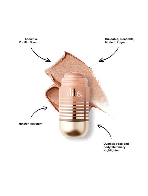 DIBS Status Stick Face and Body Highlighter - Radiant Glow in High Road, 1.3 Oz