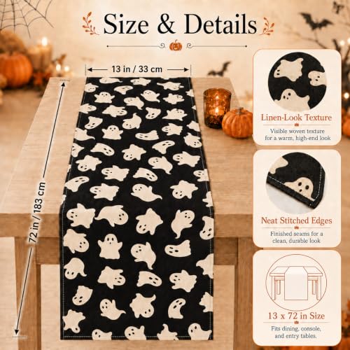 Halloween Ghost Table Runner - 13x72 Inch Spooky Seasonal Decor - Variation of THIS listing