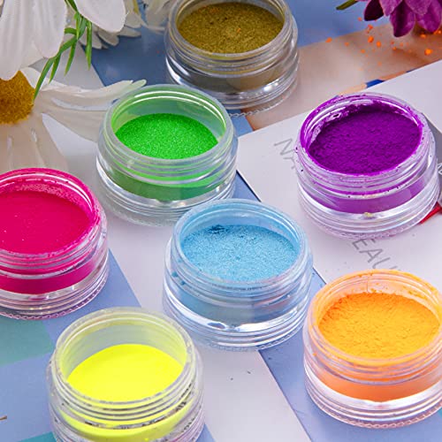 Duufin Vibrant Pigment Powder for Nails 36 Colors - Bright Nail Art Powder Set