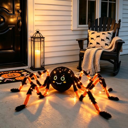 Halloween Spider with Lights 54 Inch Yard & Porch Decoration