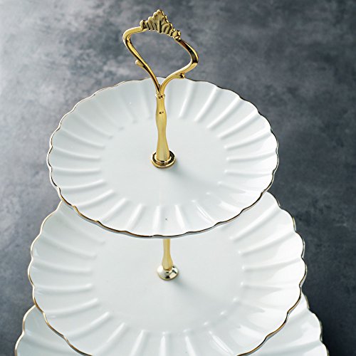 White 3-Tier Ceramic Cake Stand Wedding Dessert Display Server