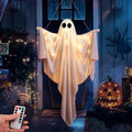 Outdoor Hanging Swinging Ghost Light Up Decoration - White and Black - 47in Halloween Ghost