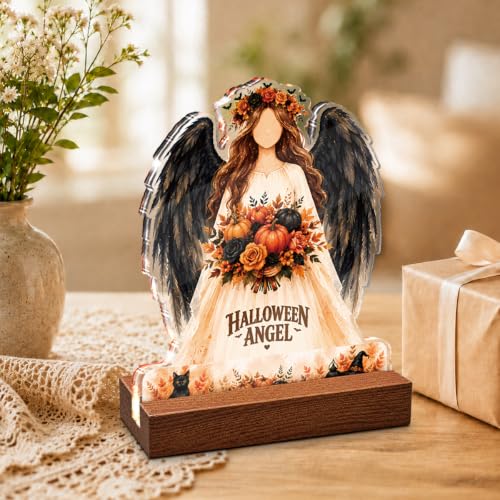 Dark Angel Sign Halloween Decor - Black Wing Angel Sign - R Variation