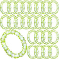 LED Light Up Hawaiian Flower Leis Necklace - Emerald Green, 24 Pcs