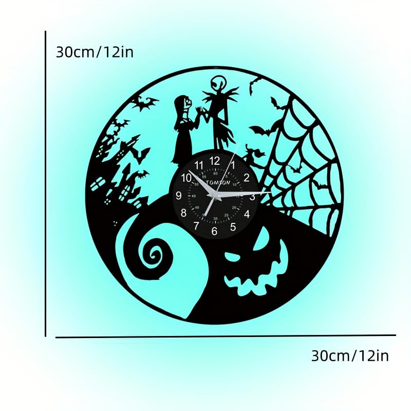 12 Inch Vinyl Record Wall Clock with LED Backlighting - Unique Home Decor Gift