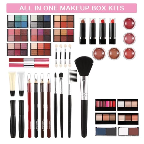 All-in-One Makeup Kit for Teens Silver 106 Pcs Professional Cosmetic Set