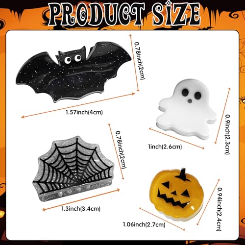 Halloween Claw Clips Set - Spooky Pumpkin Ghost Spider Web Hair Accessories for Kids