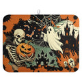 Halloween Ghost Skeleton Dish Drying Mat 18x24 Inch for Kitchen Counter - Spooky Fall Design