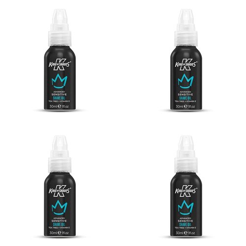 King of Shaves Sensitive Advanced Shaving Oil With Handy Pump QUAD PACK 1.01 fl oz