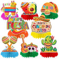 Cinco De Mayo Honeycomb Centerpieces Set of 8 Fiesta Table Decor - Bright & Reusable