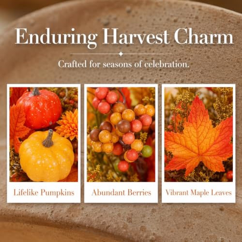 Artificial Pumpkin Fall Centerpiece for Thanksgiving Home Decor