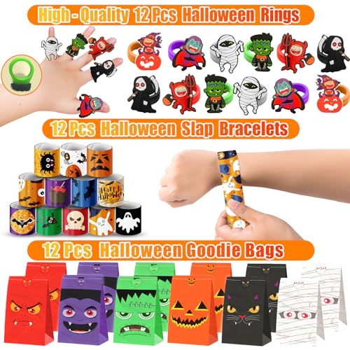 Halloween Party Favors Set - 453PCS Trick or Treat Goodie Bags & Decorations - Kids Classroom Prizes & Gifts