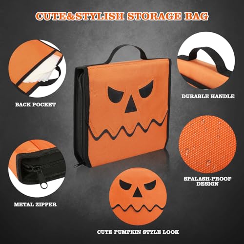 Halloween Pumpkin Carving Kit with 10 Knives, 25 Stencils & Portable Storage Bag