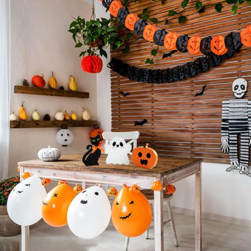 Halloween Wooden Decor Set - Ghost Pumpkin Black Cat Indoor Signs