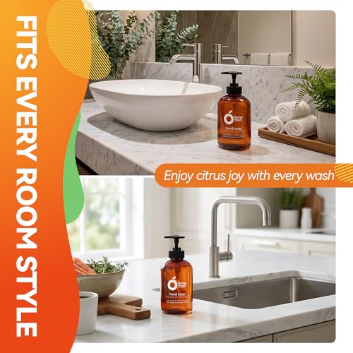 Liquid Hand Soap with Cold-Pressed Orange Oil - 12 Fl Oz (Pack of 1)