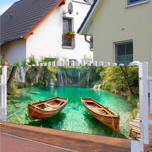 13x6 Ft Serene Canoe Lake Garage Door Banner - Fall Thanksgiving Outdoor Wall Decor Variation 173