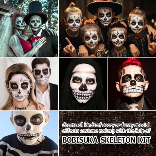 Skeleton/Skull SFX Makeup Kit - Complete Face Paint Set for Costume & Cosplay - Variation of THIS Listing