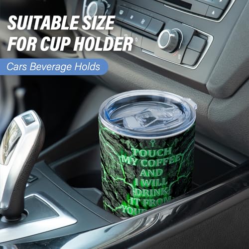 20oz Green Fire Skull Lava Tumbler with Insulation for Hot Cold Drinks - Halloween Gift