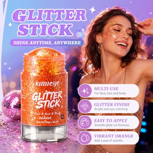 Orange Face & Body Glitter Stick - Sparkling Makeup Accessory #15
