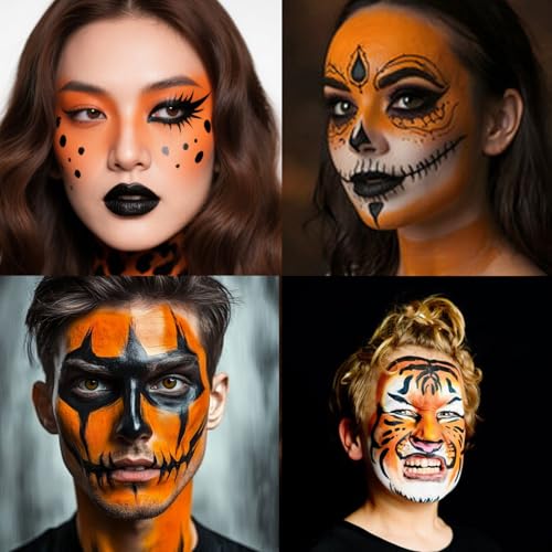 Orange Water-Based Face & Body Paint Stick for Halloween Cosplay - Variation: Orange