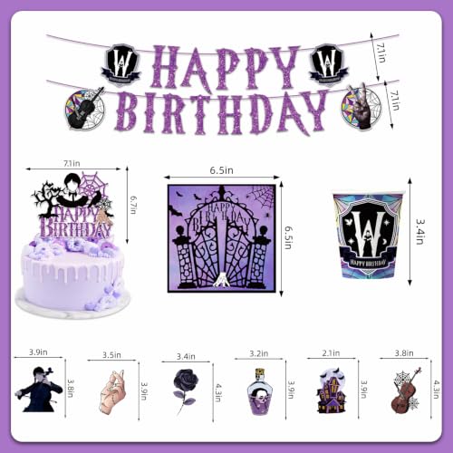 Halloween Birthday Party Supplies Set - Spooky Purple Tableware & Decorations