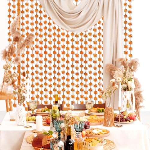 Autumn Maple Foil Fringe Curtain - Fall Party Backdrop & Decor