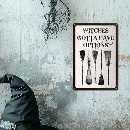Gothic Witchcraft Metal Sign - Magical Home Decor for Halloween & Year-Round