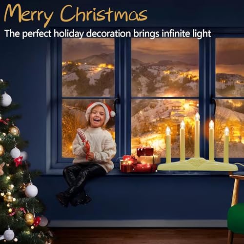 Electric Christmas Window Candle Lamp Set - 5 Ivory Lights with 6 C7 Bulbs - Variation: 5 Lights Ivory / 1 Pack