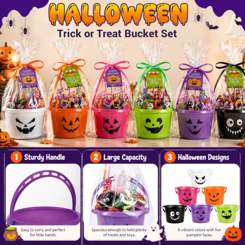 Halloween Plastic Pumpkin Candy Buckets Gift Set - 24 Pcs, 6 Colors (Variation of THIS listing)