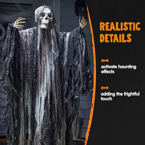 Halloween Hanging Grim Reaper Decorations Set - 55" & 35.4" Spooky Yard Props