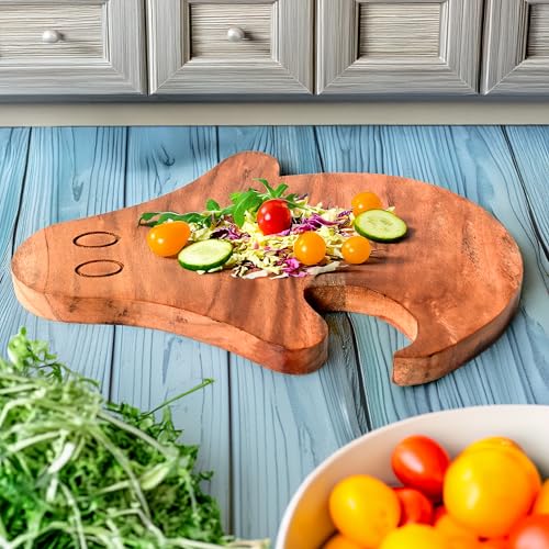 Ghost-Shaped Wooden Halloween Cutting Board 14x10 Inches - Spooky Kitchen Decor & Serving Platter