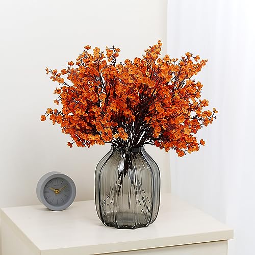 Fall Orange Baby's Breath Artificial Flowers 20 Bundles - Silk Decor, Wedding & Party Bouquets