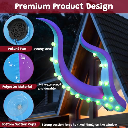 7FT Halloween Inflatable Octopus Tentacles with LED Lights - Outdoor Yard Decor Variation of THIS listing