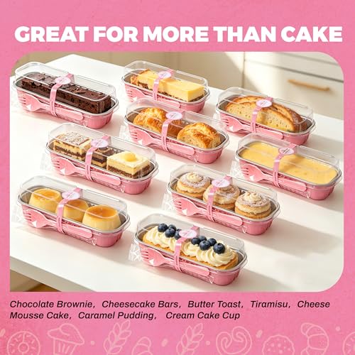 NPLUX Halloween Baking Tins with Lids - Pink 6.8oz, 200 Pack for Home Bakers