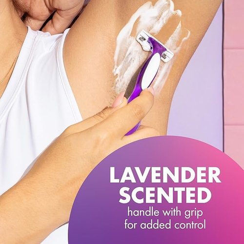 BIC Soleil 3 Scented Women's Disposable with 3 Blade Razors, Calming Lavender Scent and Vitamin E Moisture Strip, 10-Count
