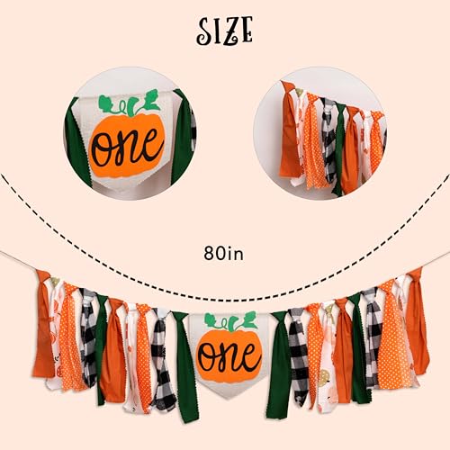 Fall Pumpkin First Birthday Highchair Banner - Orange Pumpkin Variation