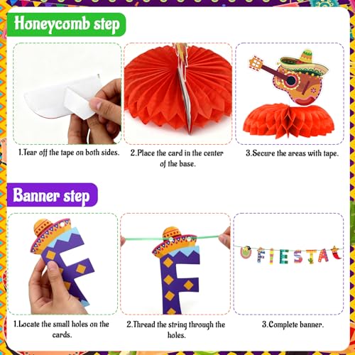 Cinco De Mayo Backdrop & Party Decorations Set - 6x3 ft Banner, Tablecloth, Props
