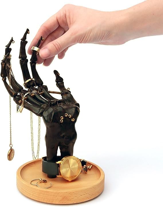 Skeleton Hand Jewelry Holder - Gothic Home Decor - Black Hand Variation